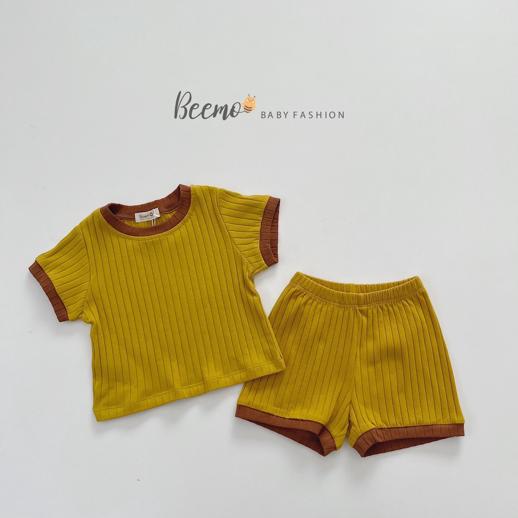 BEEMO - Bộ Cotton Thun Tăm Trơn 3 Màu Cho Bé