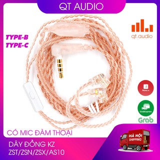 Dây đồng thay thế cho tai nghe kz,có mic đàm thoại zst,zsn,zsx,as10