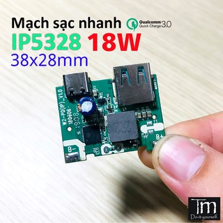 Mạch Sạc Dự Phòng Sạc Nhanh QC3.0 IP5328 18W Mini Nhỏ Gọn
