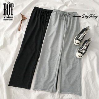 Quần Thun Dài Trơn Nữ Ống Rộng Dáng Suông RENI Ulzzang