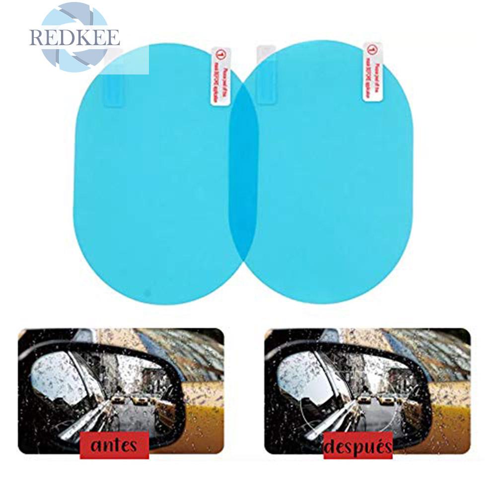 Set 2 miếng dán bảo vệ kính chiếu hậu chống thấm nước/ bám hơi nước hình oval cho xe hơi