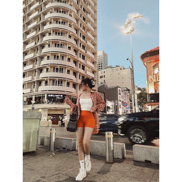 Áo sơ mi kẻ caro năng động cá tính 2 màu , Áo khoác sơ mi dang rộng kẻ caro