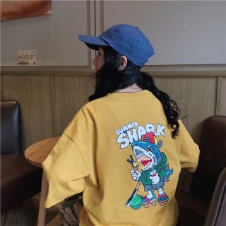 Áo thun tay lỡ summer Shark