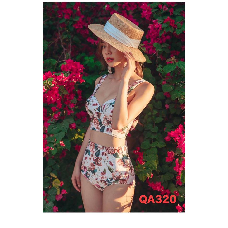 BIKINI 2 mảnh hoạ tiết hoa, cạp cao ( Có video thật ) | BigBuy360 - bigbuy360.vn