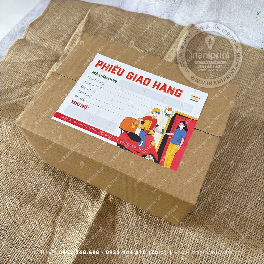 Giấy Giao Hàng, Phiếu Ship Hàng, Phiếu Giao Hàng, Giấy Ghi Mã Vận Đơn- Kích Thước 14cm x 10cm - Có Keo Mặt Sau