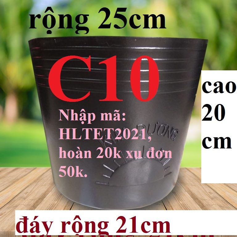 (mua 300k freeship)(KHÔNG LỖ, BÍT LỖ)CHẬU NHỰA ĐEN C10 (C25) KHÔNG LỖ TRỒNG CÂY NUÔI CÁ HIỆU KIM DƯƠNG