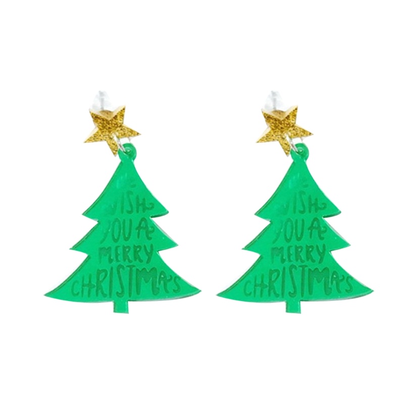 Đôi Khuyên Tai Dài Hình Cây Thông Noel Xinh Xắn