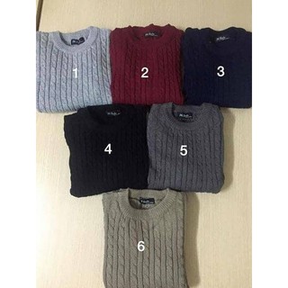 Áo len nam cổ tròn vặn thừng