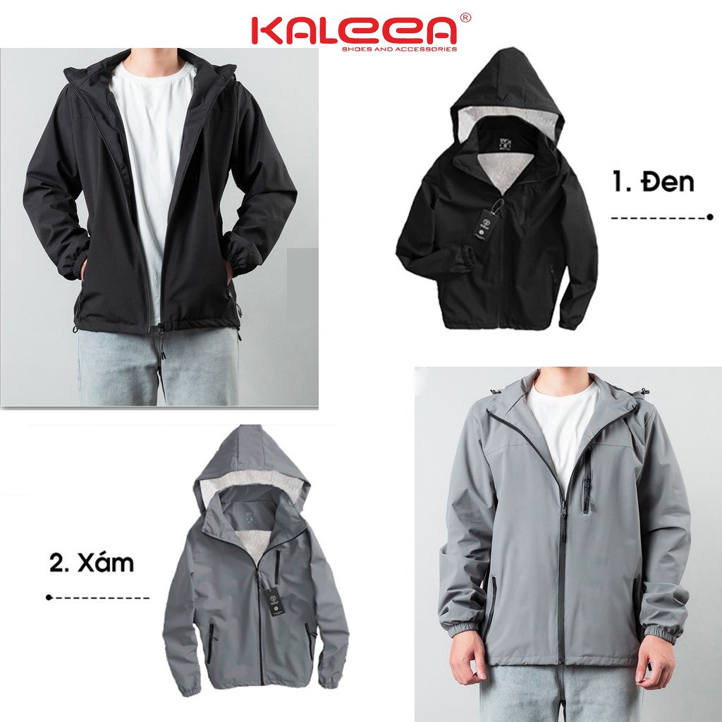 Áo Khoác Gió Unisex Lót Lông Cừu Tráng Bạc, Chống Nước Lót Lông Dày Dặn Ấm Áp - A12