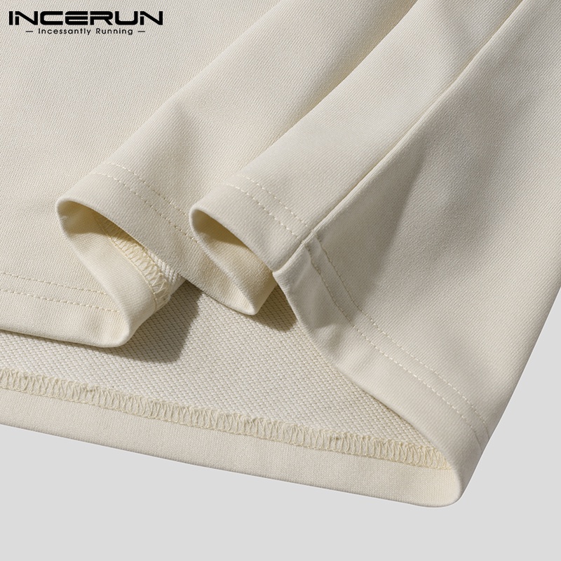 Áo thun INCERUN không tay cổ chữ V dáng rộng thời trang mùa hè thoải mái cho nam