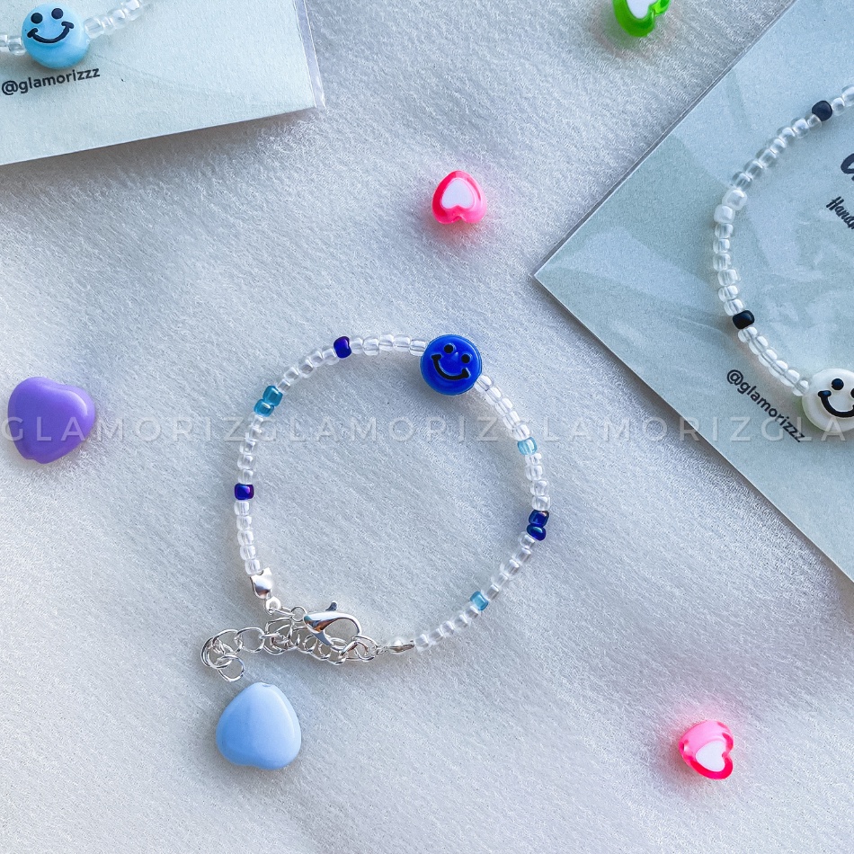 ✨ 𝑺𝑴𝑰𝑳𝑬𝒀 𝑮𝑹𝑰𝑭𝑭𝑰𝑻𝑯 ✨ Vòng tay handmade mặt cười thời trang unisex trendy cá tính 💙 | Made by Glamorizzz |
