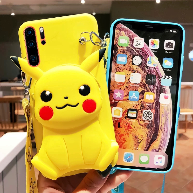 Phim hoạt hình dễ thương Vỏ điện thoại Pikachu Samsung Galaxy J4 J6 A6 A8 Plus A7 A9 J8 2018 J2 Pro 2018