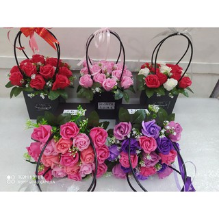 giỏ hoa hồng sáp  đủ màu