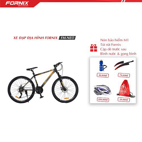 Xe đạp địa hình thể thao Fornix FM-Neo tặng Bình và gọng bình, dè, Nón A01NM1L, Túi Fornix
