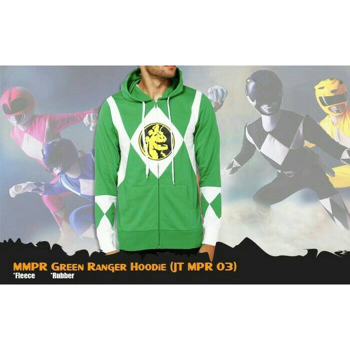 Power Ranger Áo Khoác Hoodie Màu Xanh Lá Cây (Jt Mpr 03)