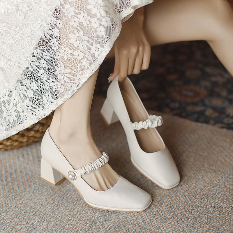 Giày cao gót quai nhún tiểu thư