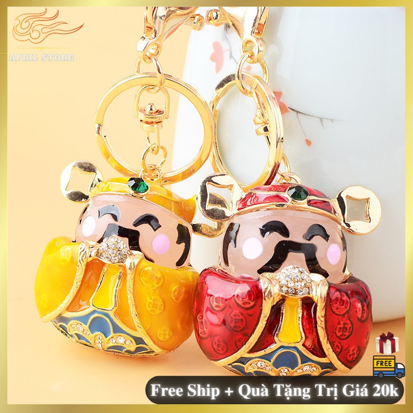 ️🏆️🏆️Móc Khóa Hợp Kim Cao Cấp Thần Tài May MắnSiêu Dễ Thương Chọn Màu (size 5.8 x 4.5 cm)