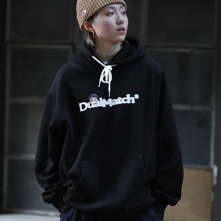 Áo Hoodie Tay Dài Form Rộng Theo Phong Cách Preppy Mỹ Dễ Phối Đồ