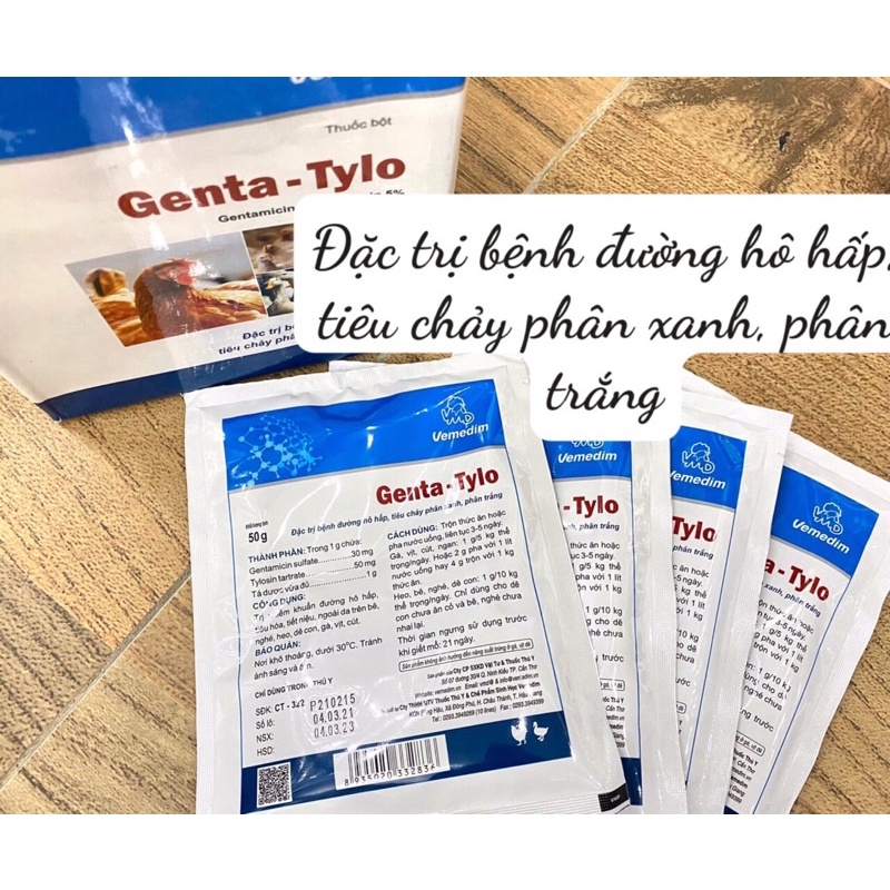 1 gói GENTA-TYLO dùng cho trâu bò lợn gà vịt ngan