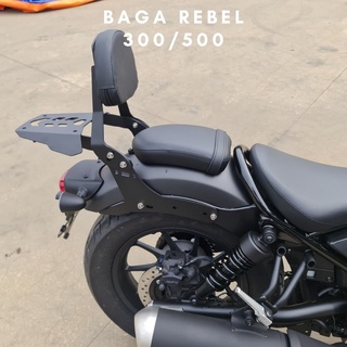 Baga rebel500 baga rebel300 baga rebel250 có tựa lưng điều chỉnh độ nghiêng. Có vị trí gắn ốp chắn bùn, thùng sau