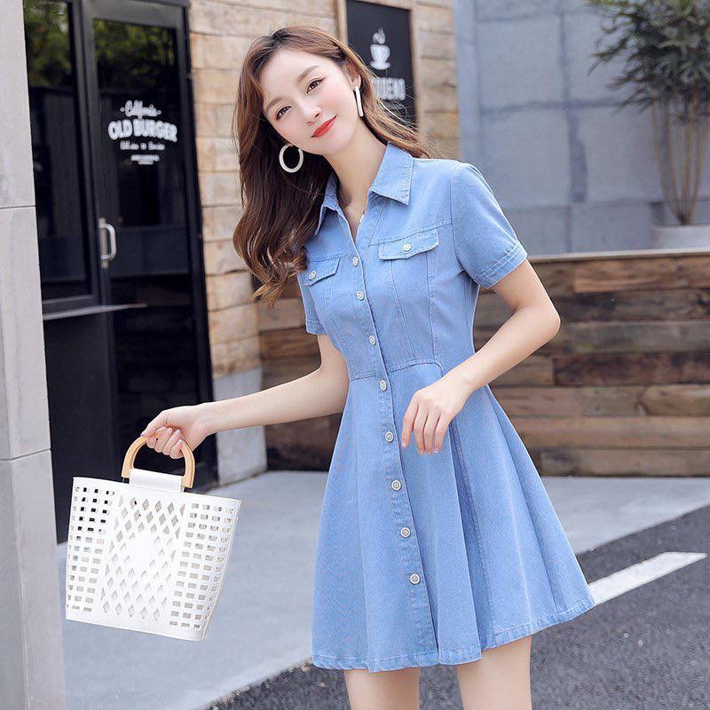 Váy Jean dáng xoè nhẹ