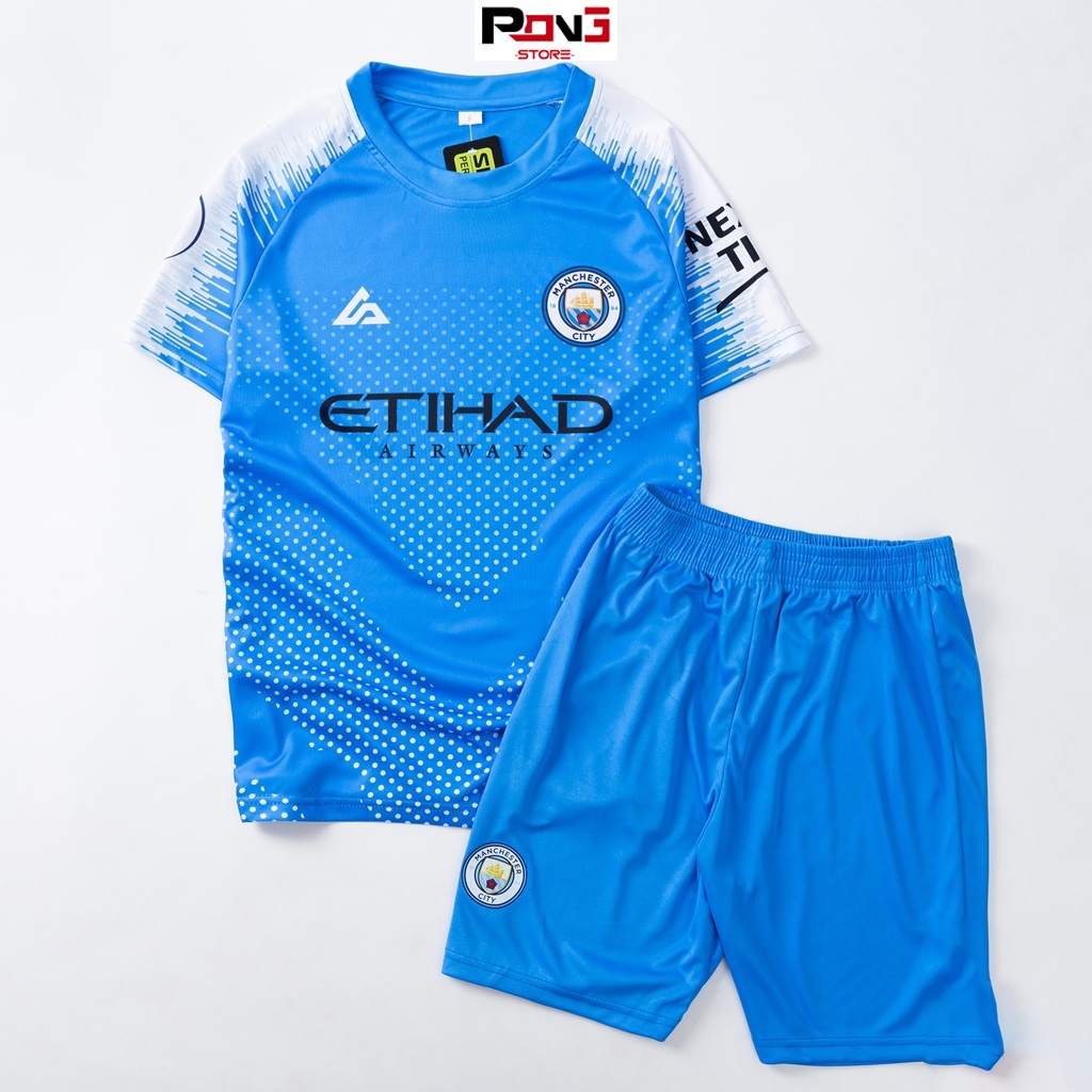 Bộ bóng đá nam câu lạc bộ Manchester City chất thun lạnh thấm hút mồ hôi
