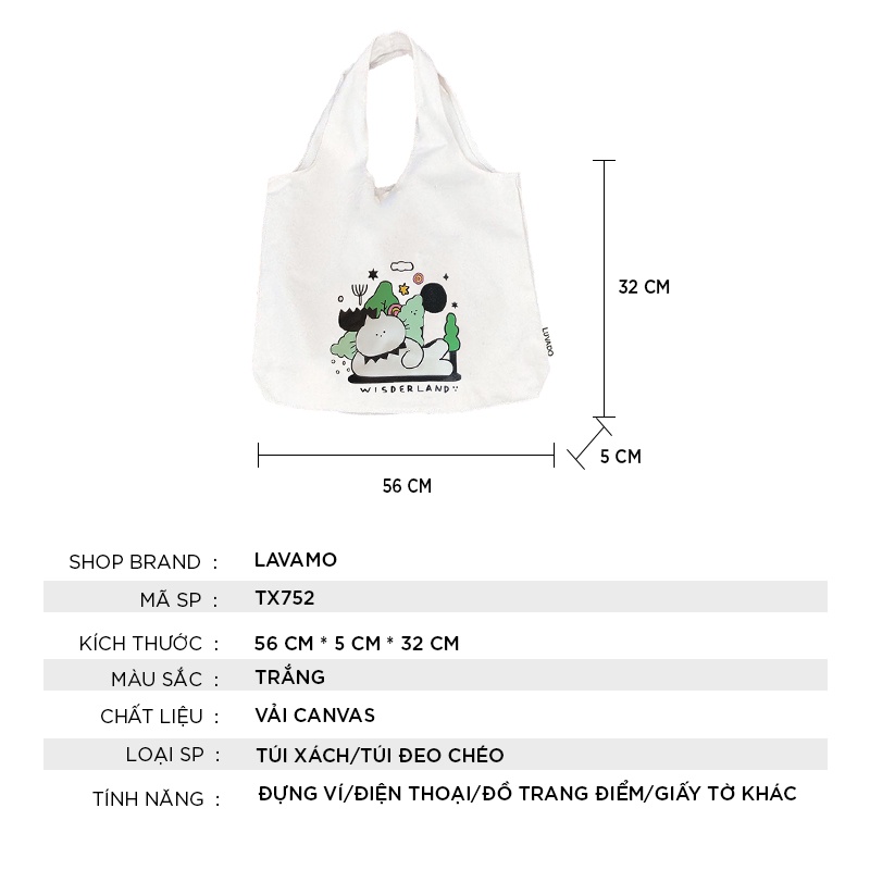 Túi tote vải đeo chéo canvas bag giá rẻ đẹp đi học TX752