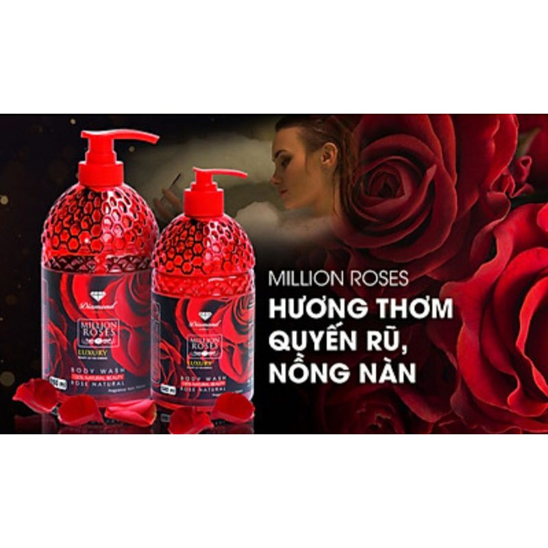 THANH LÝ SỮA TẮM  DIAMOND ARICA - MILLIONROSEDS ' TRIỆU ĐÓA HỒNG 580ML