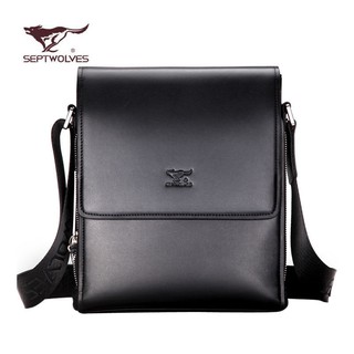 Túi đeo chéo nam da bò thật cao cấp Septwolves FSP9S601 (Đen)