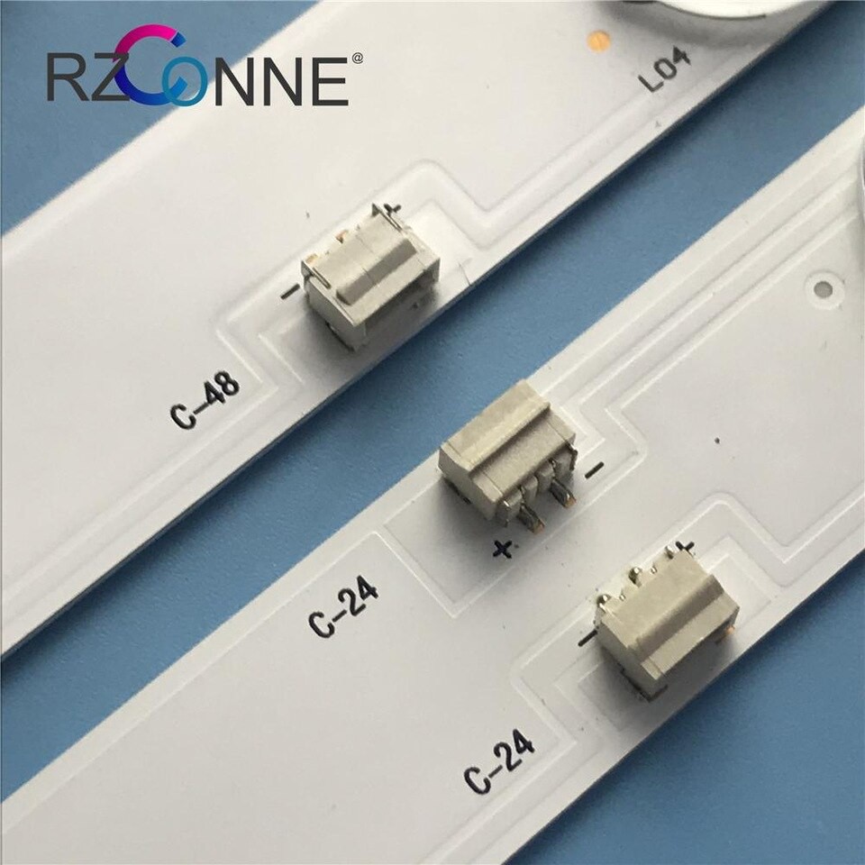 Asanzo 43EK7 (Cây giữa 2 socket) - Bộ 3 thanh 8 led 6v cho Tivi ASANO 43EK7 và một số dòng thông dụng