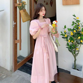 🍑🍒 order taobao 🍒🍑 váy ulzzang thắt nơ eo 2 màu
