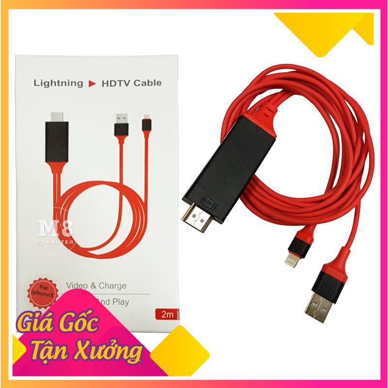 Cáp HDMI cho iPhone 6 / 7 / 8 / X, iPad kết nối Tivi, Máy chiếu cao cấp.IRH