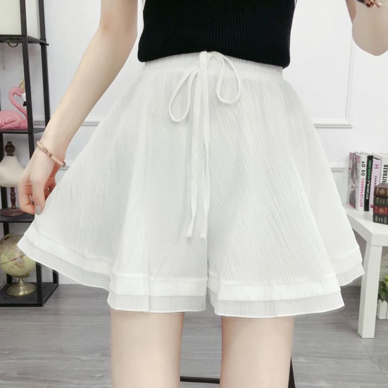 Quần short voan ống rộng lưng cao thời trang dành cho nữ