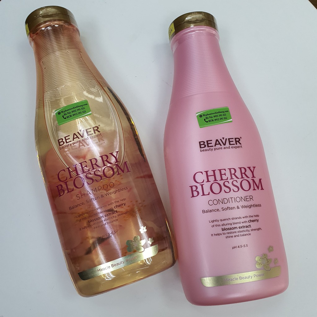 LẺ DẦU GỘI HOẶC XẢ BEAVER TRỊ DẦU SIÊU DƯỠNG CHERY BLOSSOM 350ML