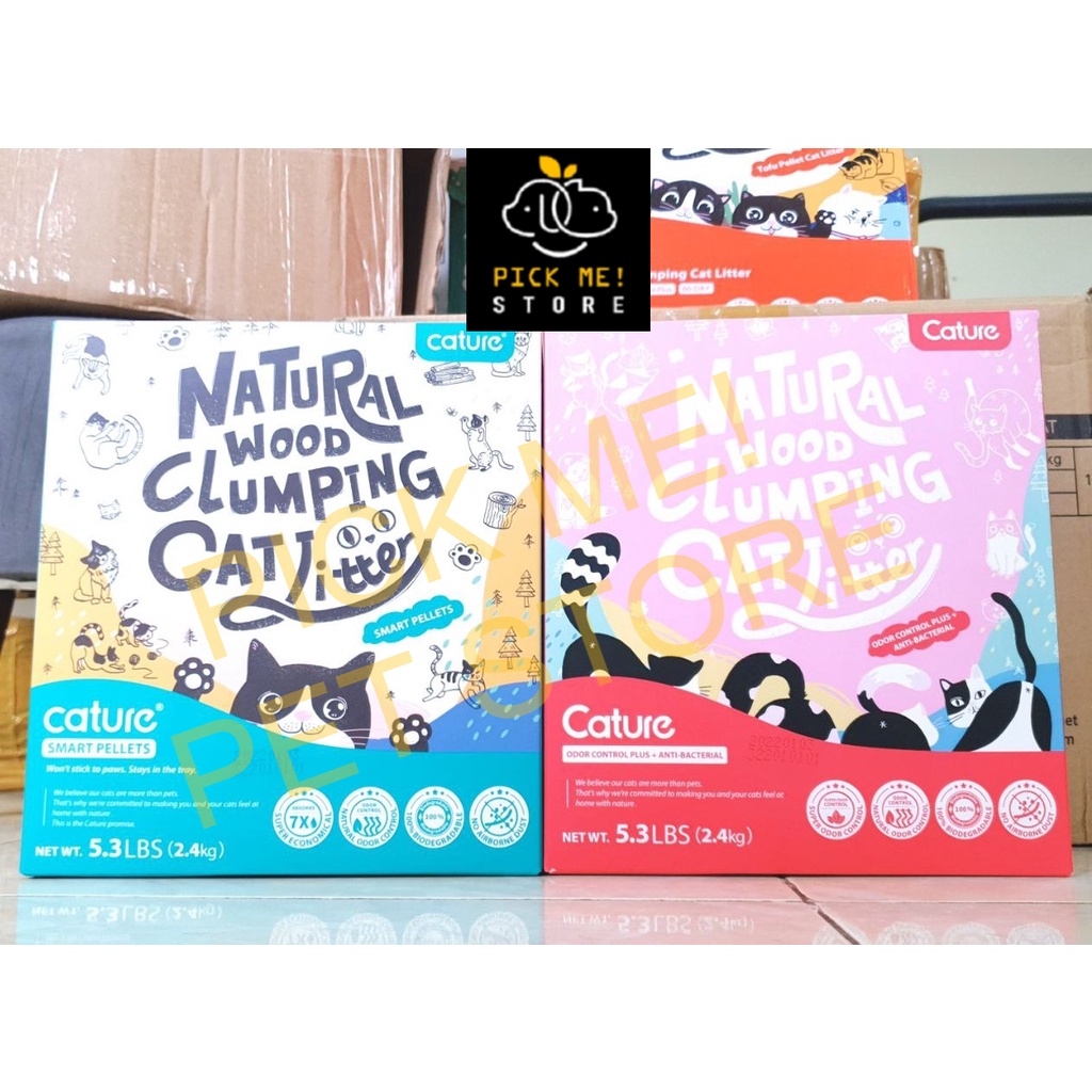 Cát Gỗ CATURE 6L Vệ Sinh Cho Mèo - Smart Pellet, Odor Control Plus, Anti Bacteria Có Thể Xả Bồn Cầu