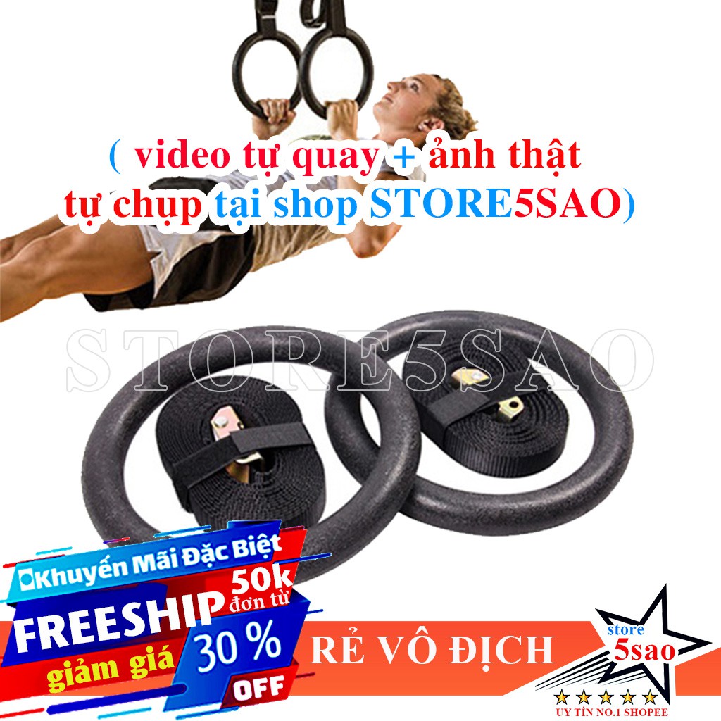 Bộ vòng xà tay Ring Dip 2021 giá rẻ /⭐ FREESHIP ⭐/ Bộ vòng gymnastic rings dụng cụ tập street workout