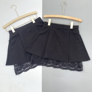 Chân váy nữ ngắn xòe tầng phối chân ren xinh đẹp CV411 SUTANO