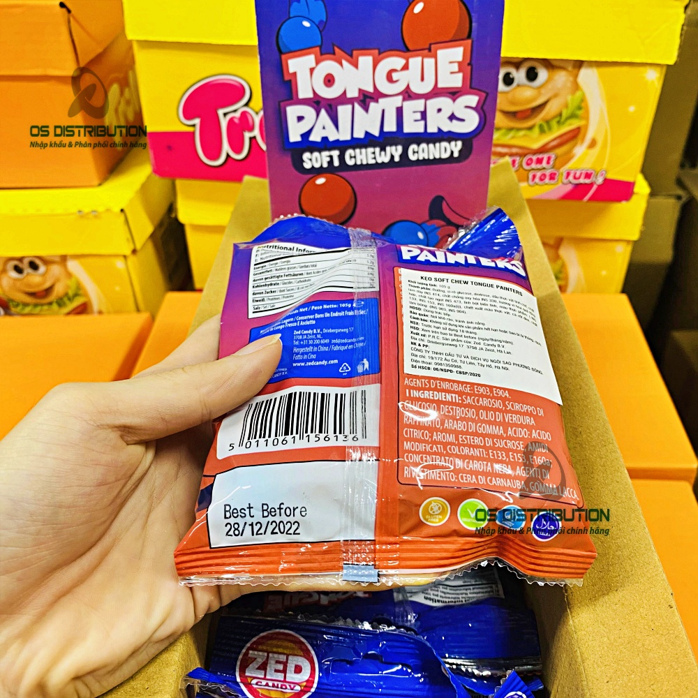 Kẹo soft chewy Zed Candy vị Tongue Painters nhập khẩu Hà Lan gói 99gr