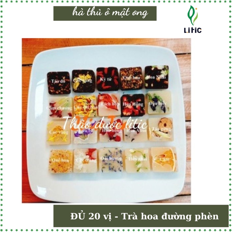 Trà hoa cúc đường phèn thảo mộc dưỡng nhan mix 20 vị nhài hoa hồng táo đỏ kỉ tử thư giãn thanh tịnh LITICTV