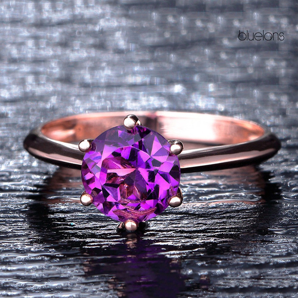 Nhẫn Đính Hôn Đính Đá Ruby Nhân Tạo Cho Nữ