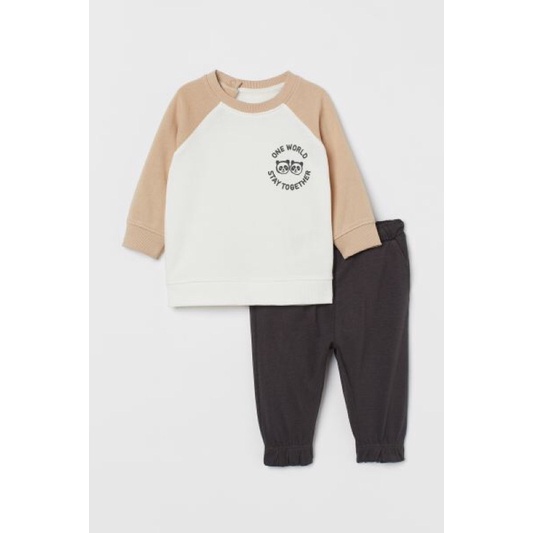 Bộ nỉ bé trai hm aut | Chính hãng | áo nỉ bông quần cotton