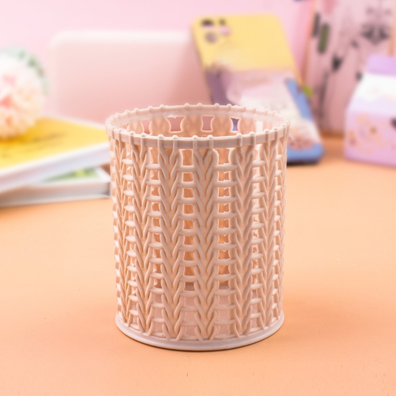 BTF Creative Table Stationery Holder Lovely Hollow-out Rattan-like Pencil Holder