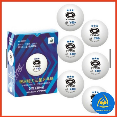 Quả Bóng Bàn YINHE Xanh Y40+ 3 Sao ABS 6 quả/1 Hộp Bóng Thi Đấu