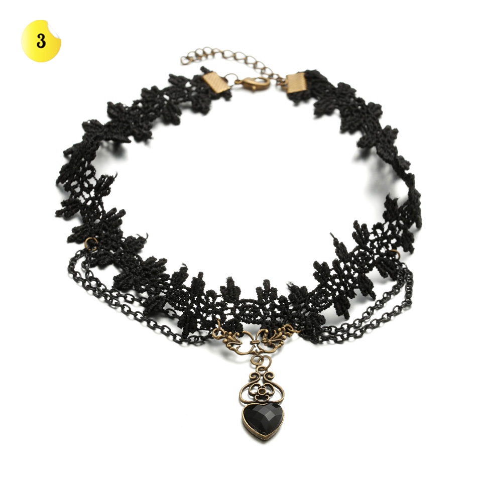 Vòng cổ choker ren đính đá hình giọt nước phong cách retro [6-15% | BigBuy360 - bigbuy360.vn