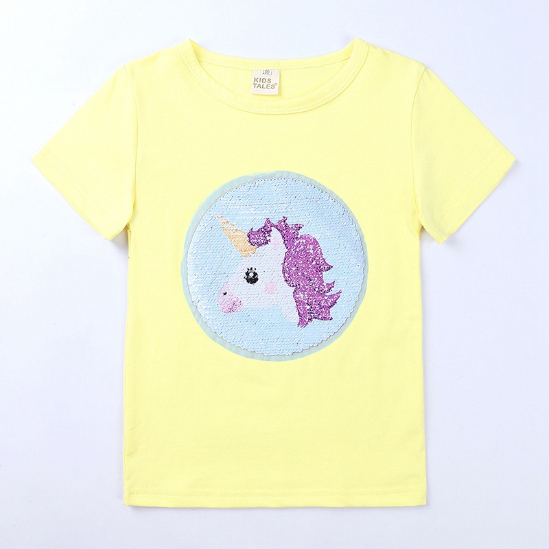 Áo Thun Cotton Tay Ngắn In Hình Mèo Dễ Thương Cho Bé Gái 1-8 Tuổi