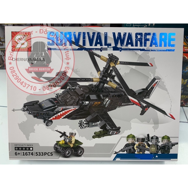Army SY 1674 KA 50 Shark Attack Helicopter bộ lắp ráp trực thăng chiến đấu của Nga