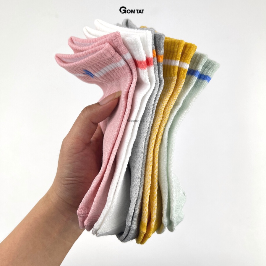 Set 5 Đôi Tất Nữ Cổ Ngắn GOMTAT Họa Tiết Ngôi Sao, Vớ Nữ Cổ Thấp Thời Trang Hàn Quốc Siêu Dễ Thương - CB015-2