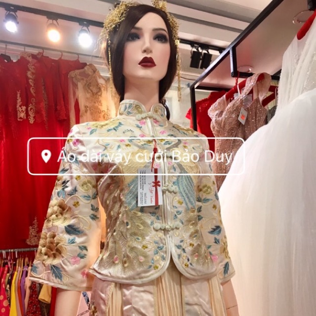 Áo cưới trung hoa vàng