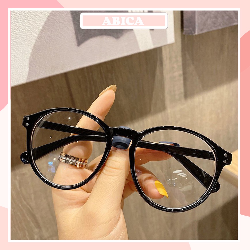 Mắt kính giả cận ngố TaTa tròn cute dễ thương thiết kế mới nhất 2022 chuẩn UV400 bảo vệ mắt và chống bức xạ ABICA 076