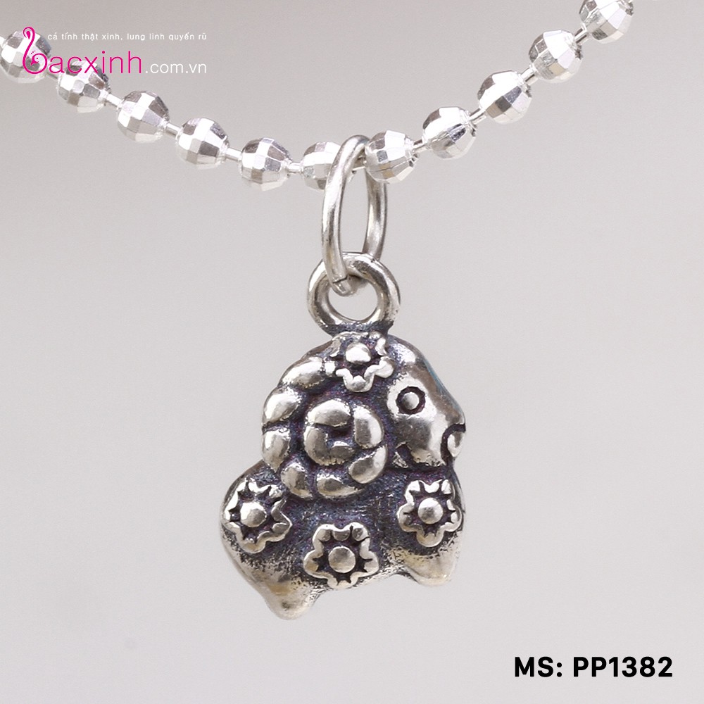 Mặt đeo dây chuyền, lắc tay, lắc chân cho bé 12 con giáp bạc Thái 925 Bạc Xinh Huệ Ngân - Quà tặng tuổi Mùi PP1382-MDC